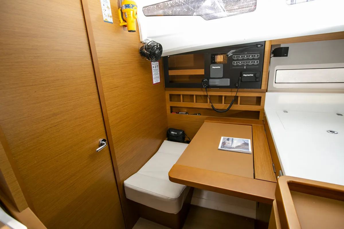 Exterior view of Homesick George, a Jeanneau Sun Odyssey 440 sailboat at Volos Municipality, Greece