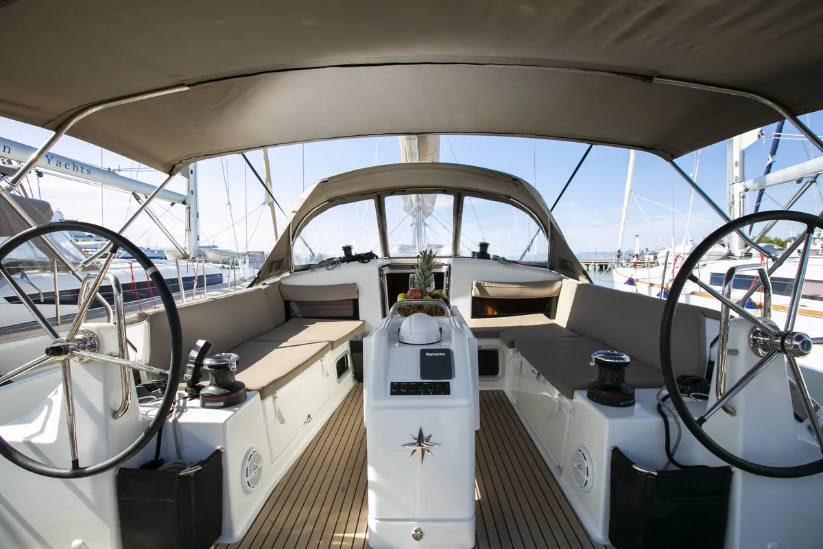 Homesick George, a Jeanneau Sun Odyssey 440 sailboat at Volos Municipality, Greece