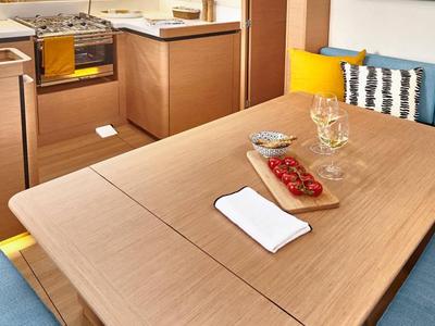 Galley of Sun Odyssey 490 Premium, a Jeanneau Sun Odyssey 490 sailboat at Tonnarella, Italy