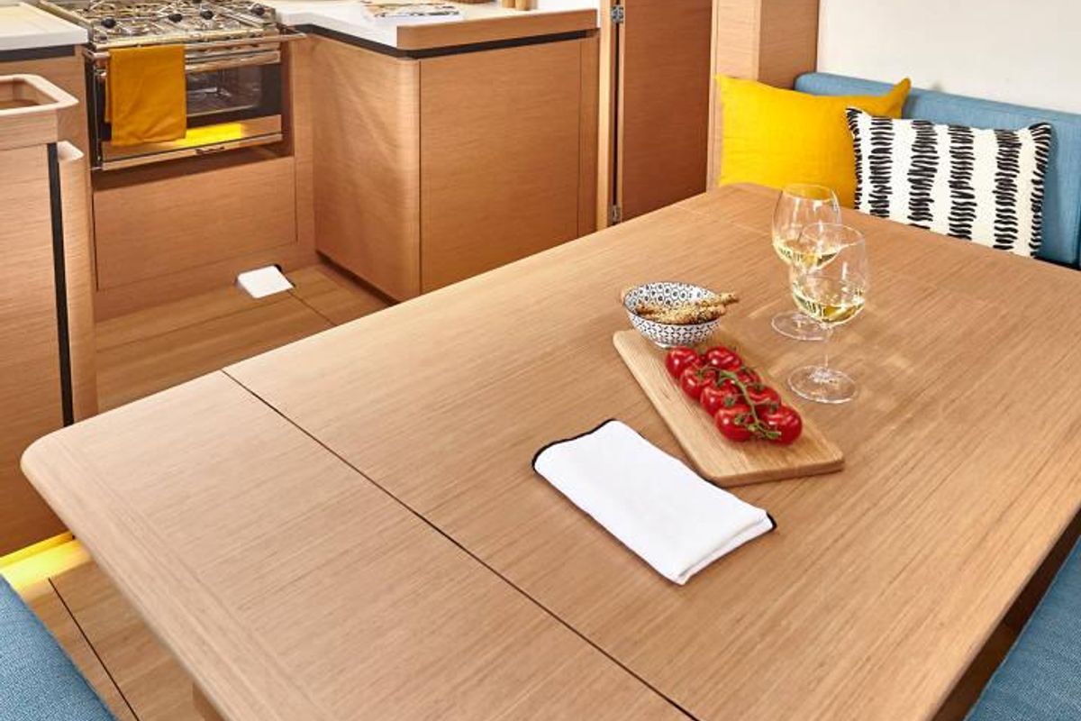 Galley of Sun Odyssey 490 Premium, a Jeanneau Sun Odyssey 490 sailboat at Tonnarella, Italy