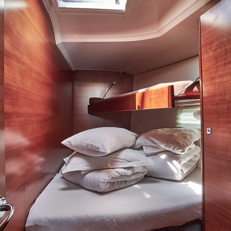 Cabin on Athi, a Dufour 460 GL sailboat at Pirovac, Croatia