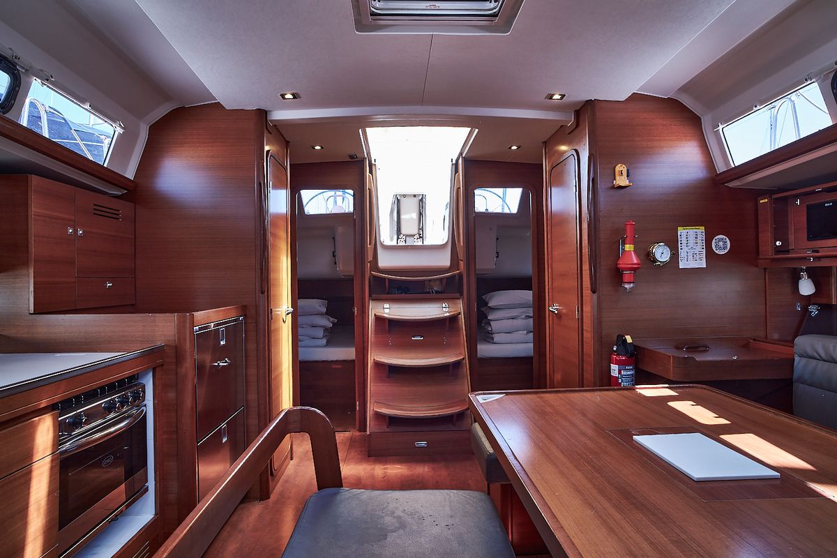 Salon of Athi, a Dufour 460 GL sailboat at Pirovac, Croatia