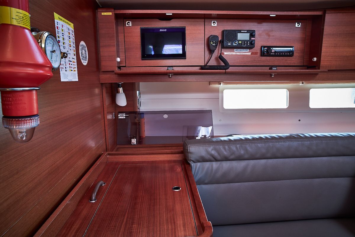Salon of Athi, a Dufour 460 GL sailboat at Pirovac, Croatia