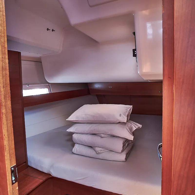 Cabin on Athi, a Dufour 460 GL sailboat at Pirovac, Croatia