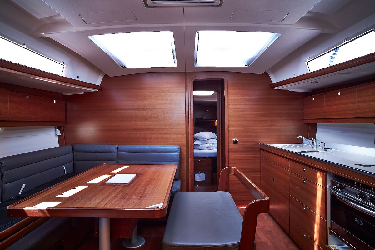 Salon of Athi, a Dufour 460 GL sailboat at Pirovac, Croatia