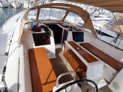 Cockpit of Athi, a Dufour 460 GL sailboat at Pirovac, Croatia