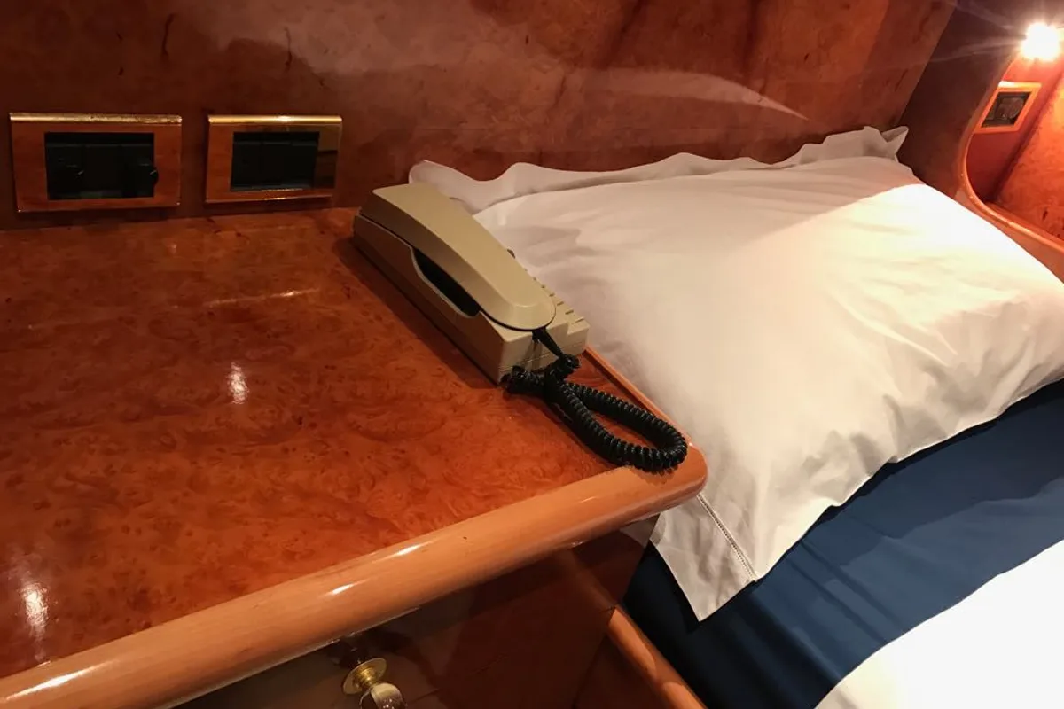 Cabin on Teddy Bear, a Cantieri di Pisa Pegasus 80 yacht at Olbia, Italy