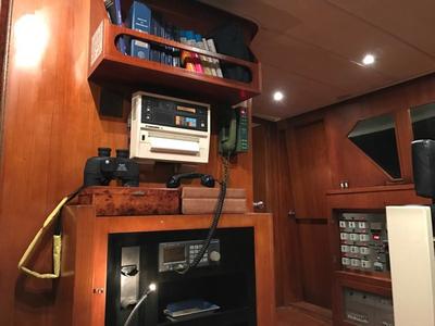 Cockpit of Teddy Bear, a Cantieri di Pisa Pegasus 80 yacht at Olbia, Italy