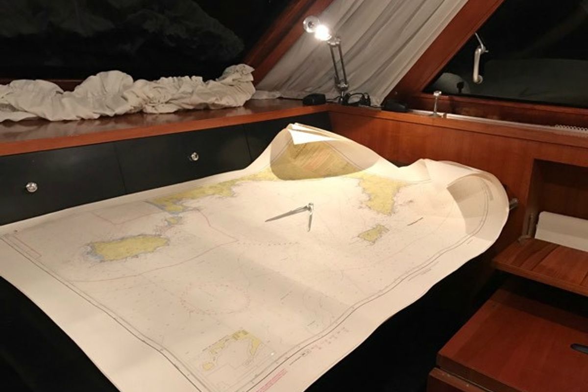 Cockpit of Teddy Bear, a Cantieri di Pisa Pegasus 80 yacht at Olbia, Italy