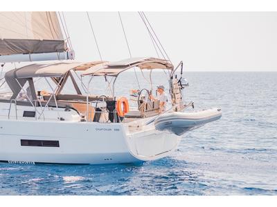 Cockpit of Venus, a Dufour 530 sailboat at Athens, Greece