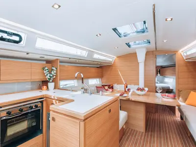 Galley of GAIA, a AD Boats Salona 46 sailboat at Grad Kaštela, Croatia