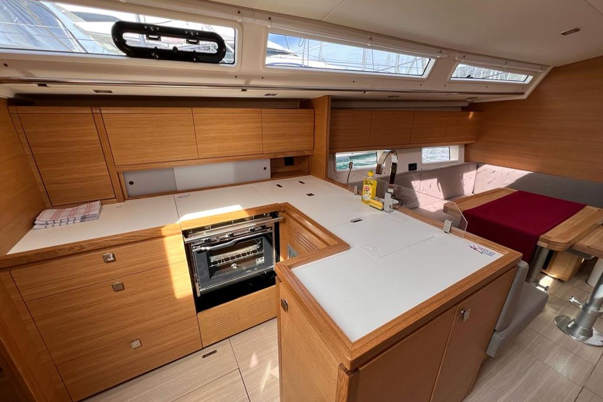 Galley of GAIA, a AD Boats Salona 46 sailboat at Grad Kaštela, Croatia