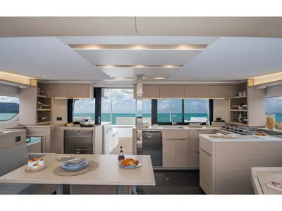Galley of LEWIS, a Lagoon 46 catamaran at Athens, Greece