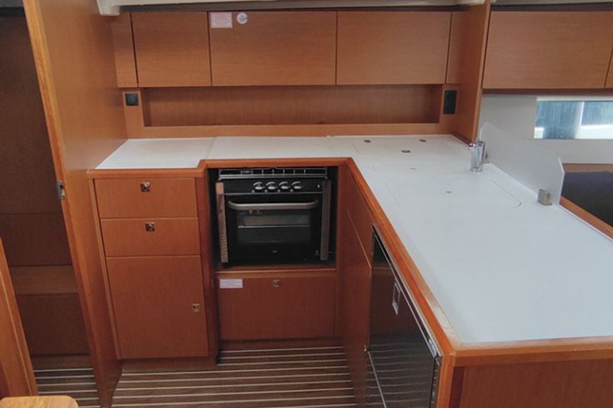 Galley of Katrin, a Bavaria C45 sailboat at Athens, Greece