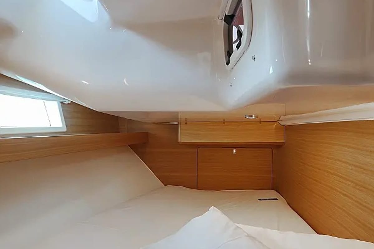 Cabin on Lara, a Elan Impression 45.1 sailboat at Grad Trogir, Croatia