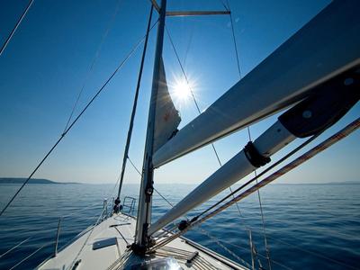 Deck of MH 71, a Bavaria Cruiser 41 sailboat at Murter, Croatia