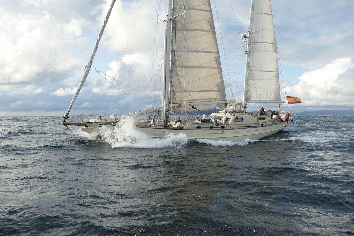 Exterior view of La Peregrina, a Gulet Frers 72 sailboat at Road Town, British Virgin Islands