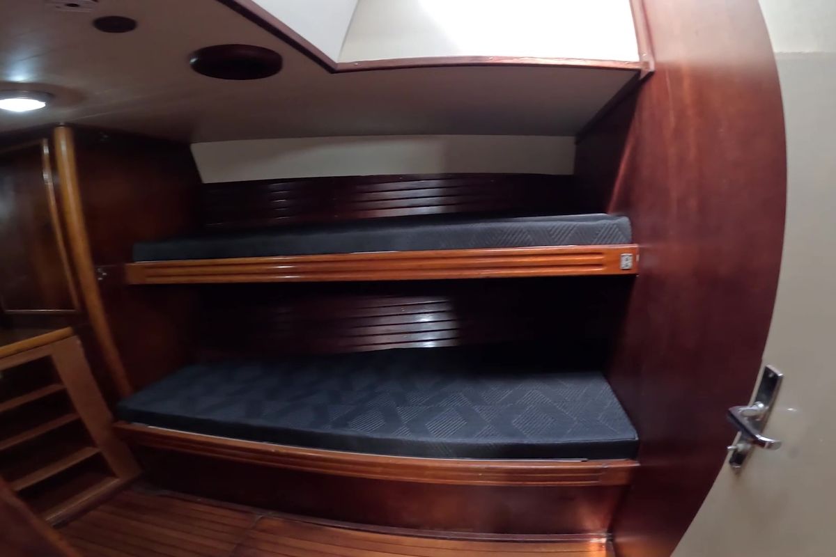 Cabin on La Peregrina, a Gulet Frers 72 sailboat at Road Town, British Virgin Islands