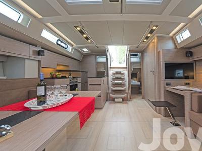 Salon of Joy, a Hanse Yachts Hanse 548 sailboat at Municipal Unit of Lefkada, Greece
