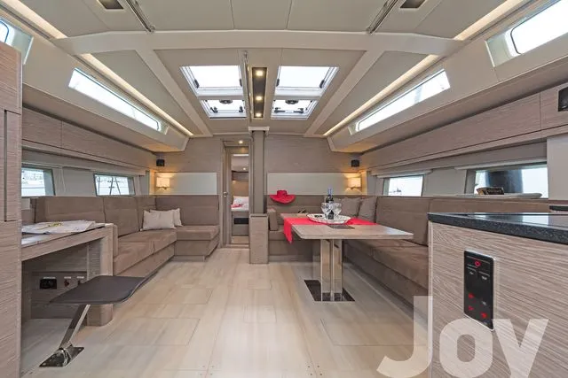 Salon of Joy, a Hanse Yachts Hanse 548 sailboat at Municipal Unit of Lefkada, Greece