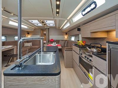 Galley of Joy, a Hanse Yachts Hanse 548 sailboat at Municipal Unit of Lefkada, Greece