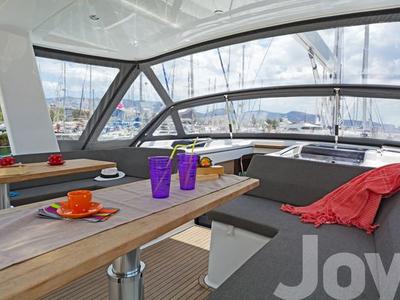 Deck of Joy, a Hanse Yachts Hanse 548 sailboat at Municipal Unit of Lefkada, Greece