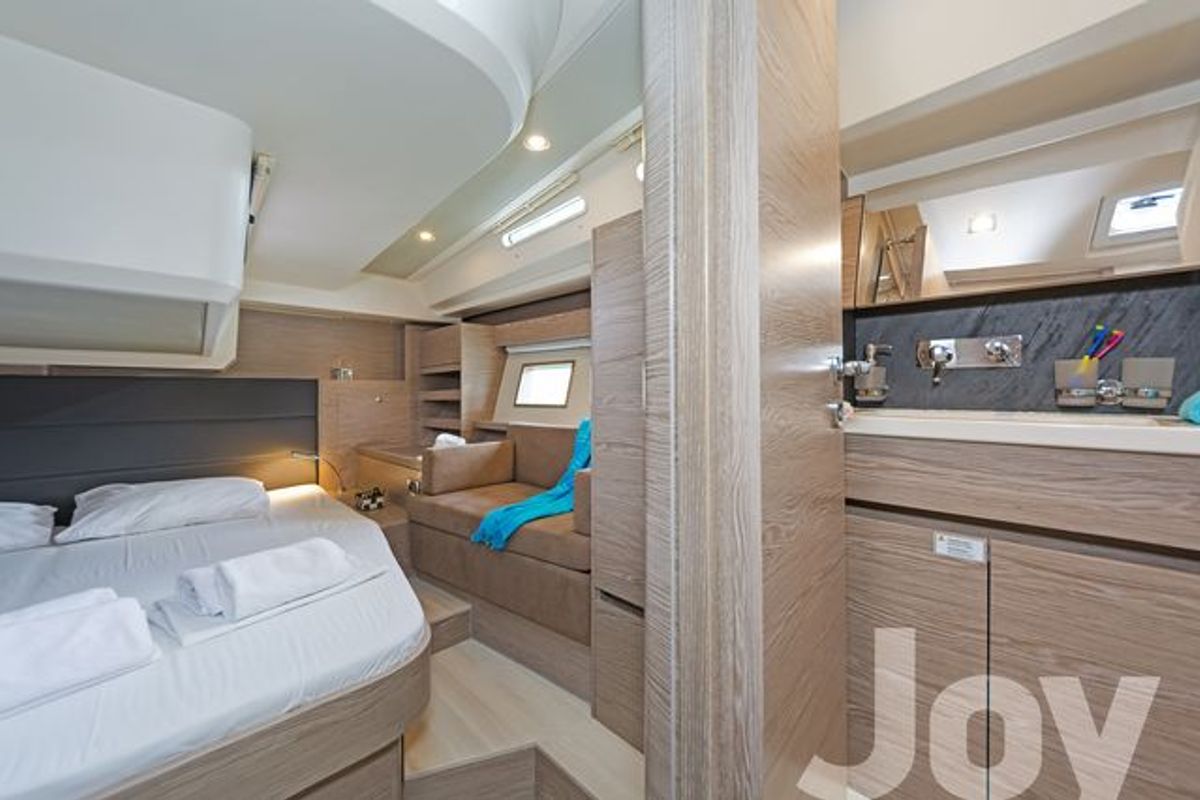 Cabin on Joy, a Hanse Yachts Hanse 548 sailboat at Municipal Unit of Lefkada, Greece