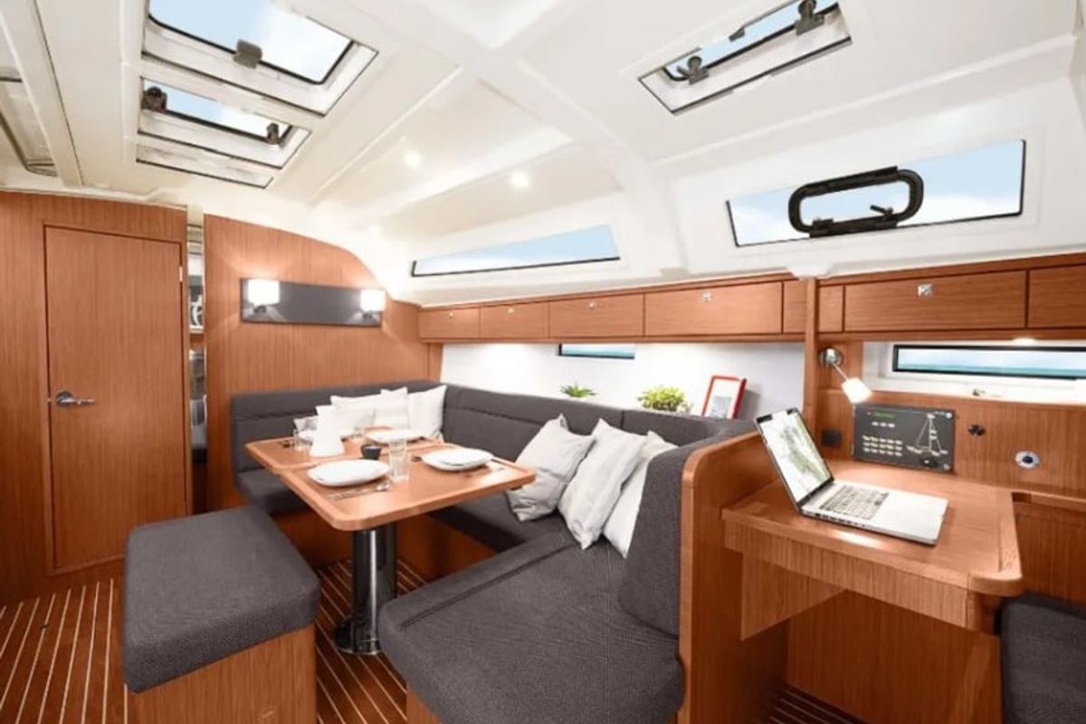 Salon of Marea, a Bavaria Cruiser 41 sailboat at Municipal Unit of Lefkada, Greece