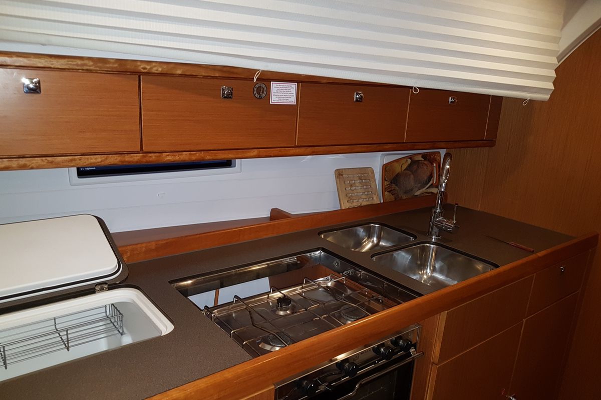 Galley of Marea, a Bavaria Cruiser 41 sailboat at Municipal Unit of Lefkada, Greece