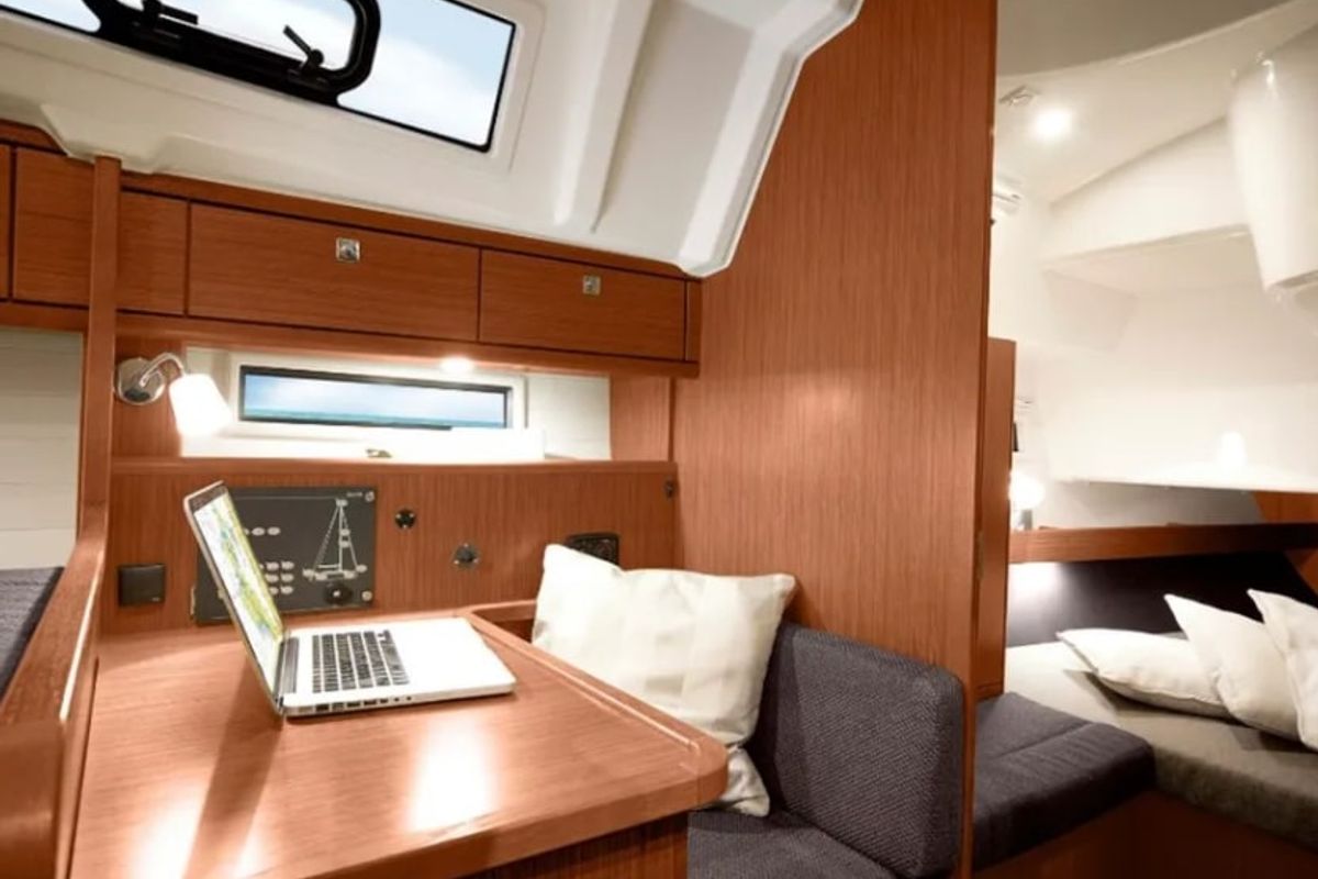 Salon of Marea, a Bavaria Cruiser 41 sailboat at Municipal Unit of Lefkada, Greece