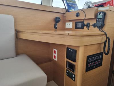 Cockpit of Ad Astra, a Excess 11 catamaran at Preveza, Greece