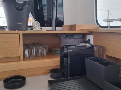 Galley of Ad Astra, a Excess 11 catamaran at Preveza, Greece
