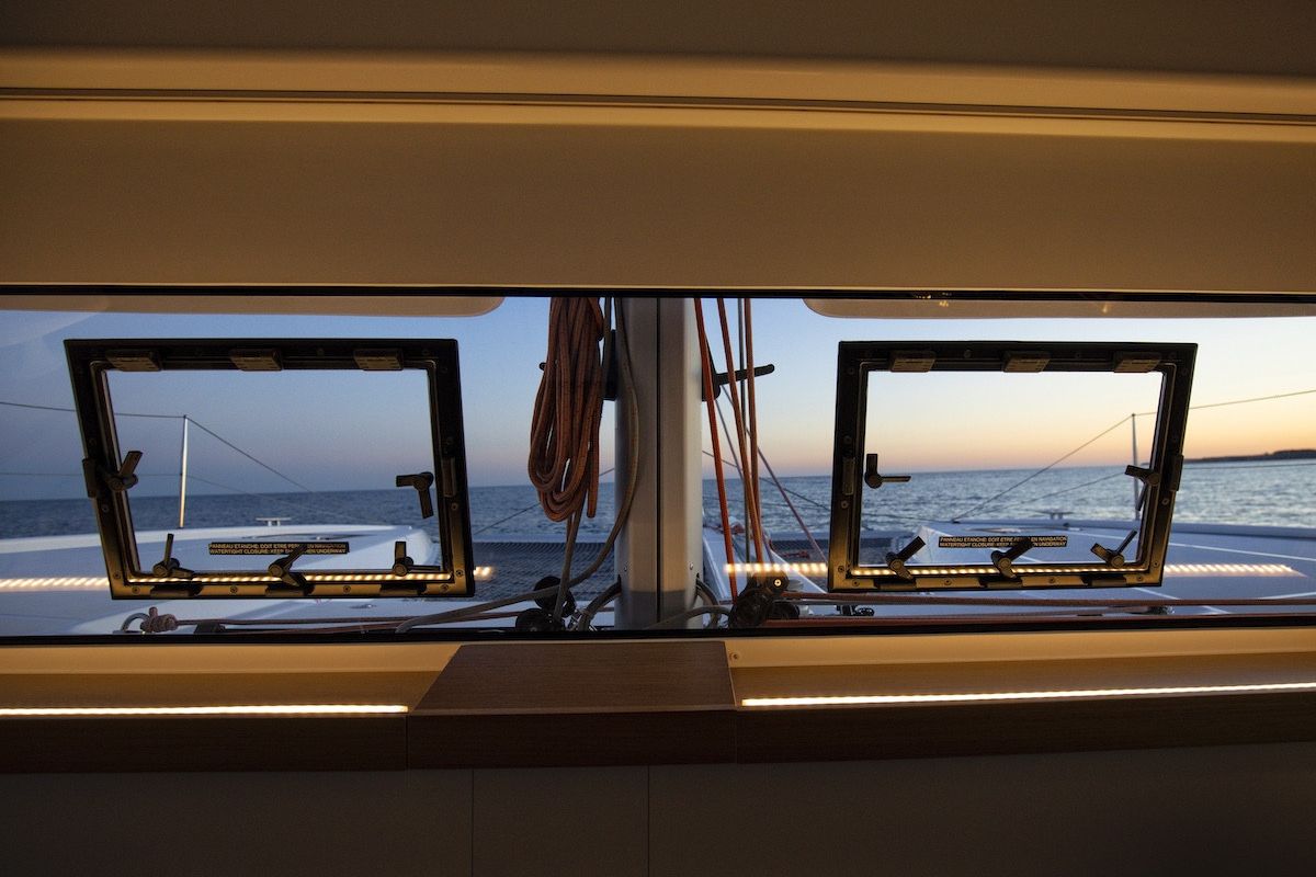 Salon of Ad Astra, a Excess 11 catamaran at Preveza, Greece