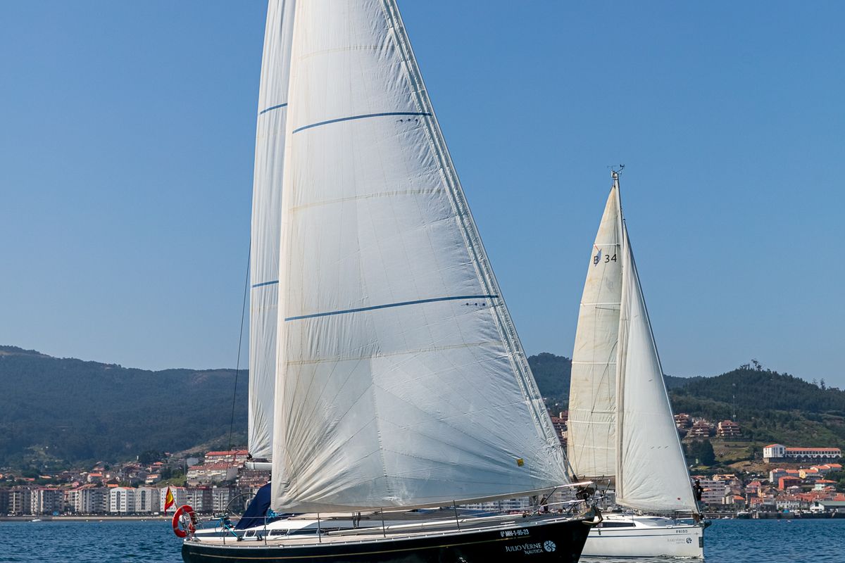 Exterior view of Nemo, a Grand Soleil 43 sailboat at Baiona, Spain