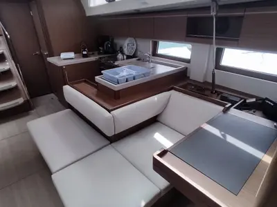 Galley of DALIA, a Beneteau Oceanis 51.1 sailboat at Gouvia, Greece