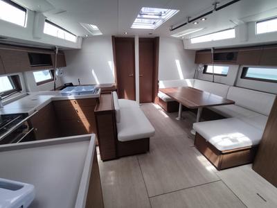 Salon of DALIA, a Beneteau Oceanis 51.1 sailboat at Gouvia, Greece