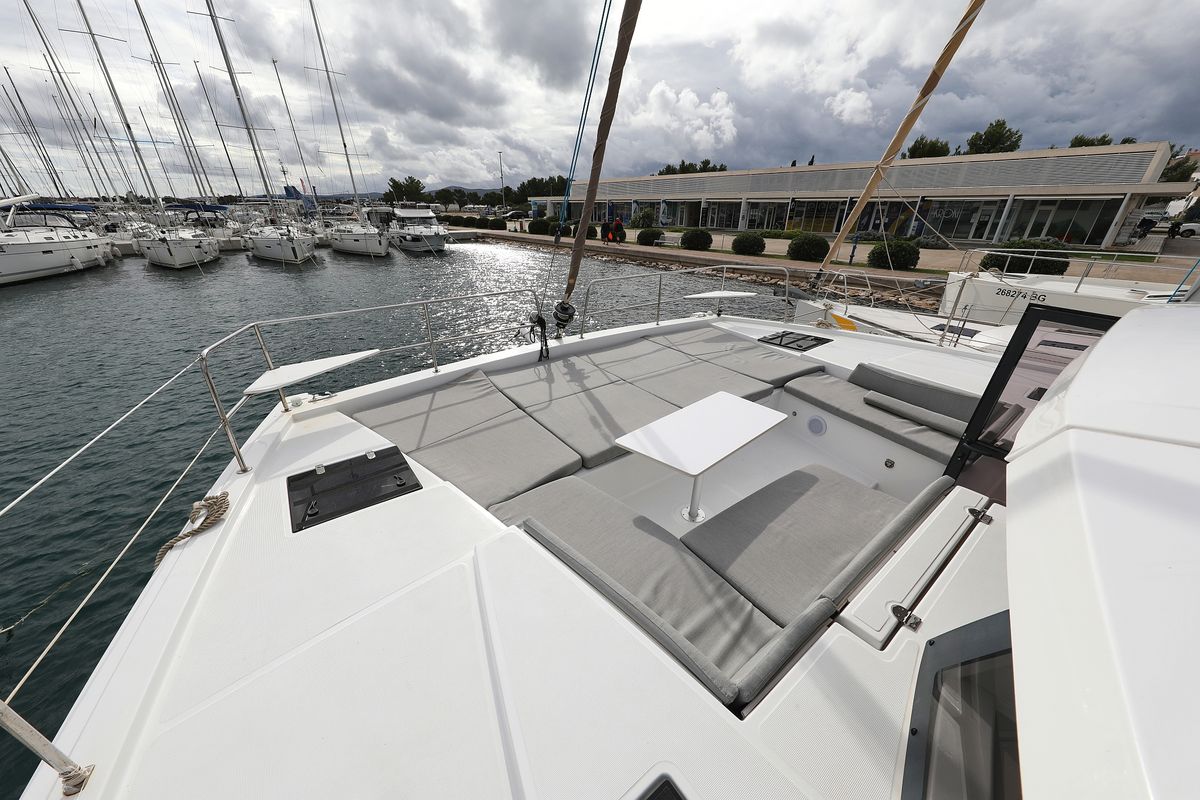 Deck of Sunlight, a Bali 4.2 OW catamaran at Općina Sveti Filip i Jakov, Croatia