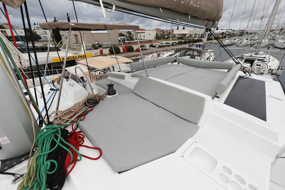 Deck of Sunlight, a Bali 4.2 OW catamaran at Općina Sveti Filip i Jakov, Croatia