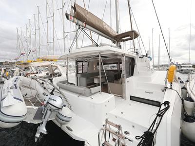 Deck of Sunlight, a Bali 4.2 OW catamaran at Općina Sveti Filip i Jakov, Croatia