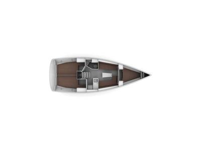 Floor plan of Adria Tina, a Bavaria Cruiser 34 sailboat at Split, Croatia