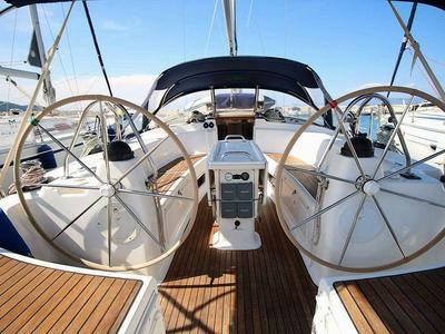 Cockpit of ARGONAUTIS, a Bavaria 44 sailboat at Port of Avdira, Greece