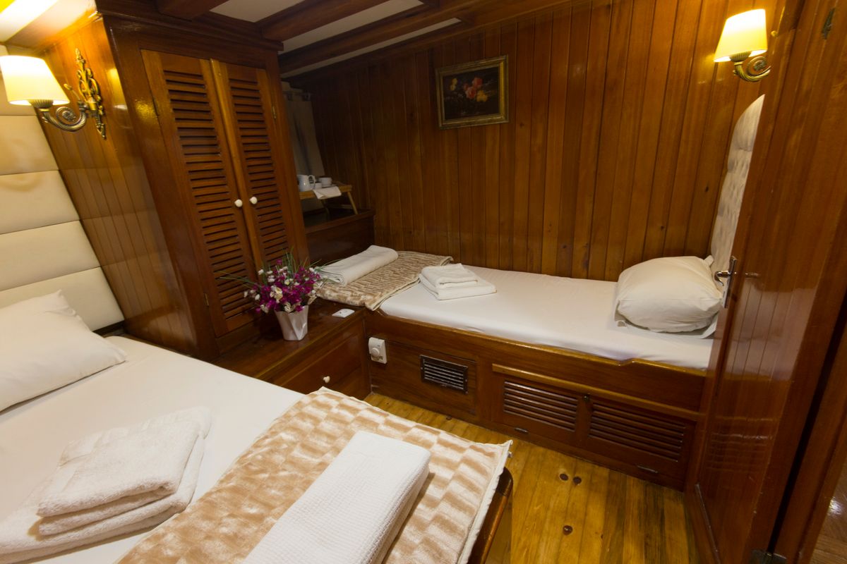 Cabin on Hera, a Gulet Gulet gulet at Corfu, Greece