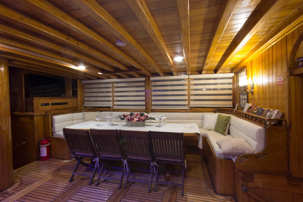 Salon of Hera, a Gulet Gulet gulet at Corfu, Greece