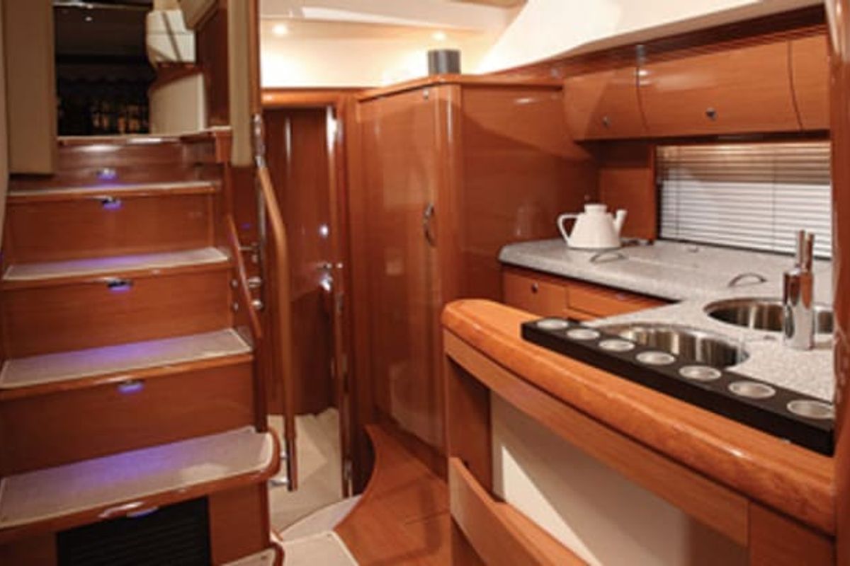 Galley of Panarea, a Prestige 50 Fly motorboat at Primošten, Croatia