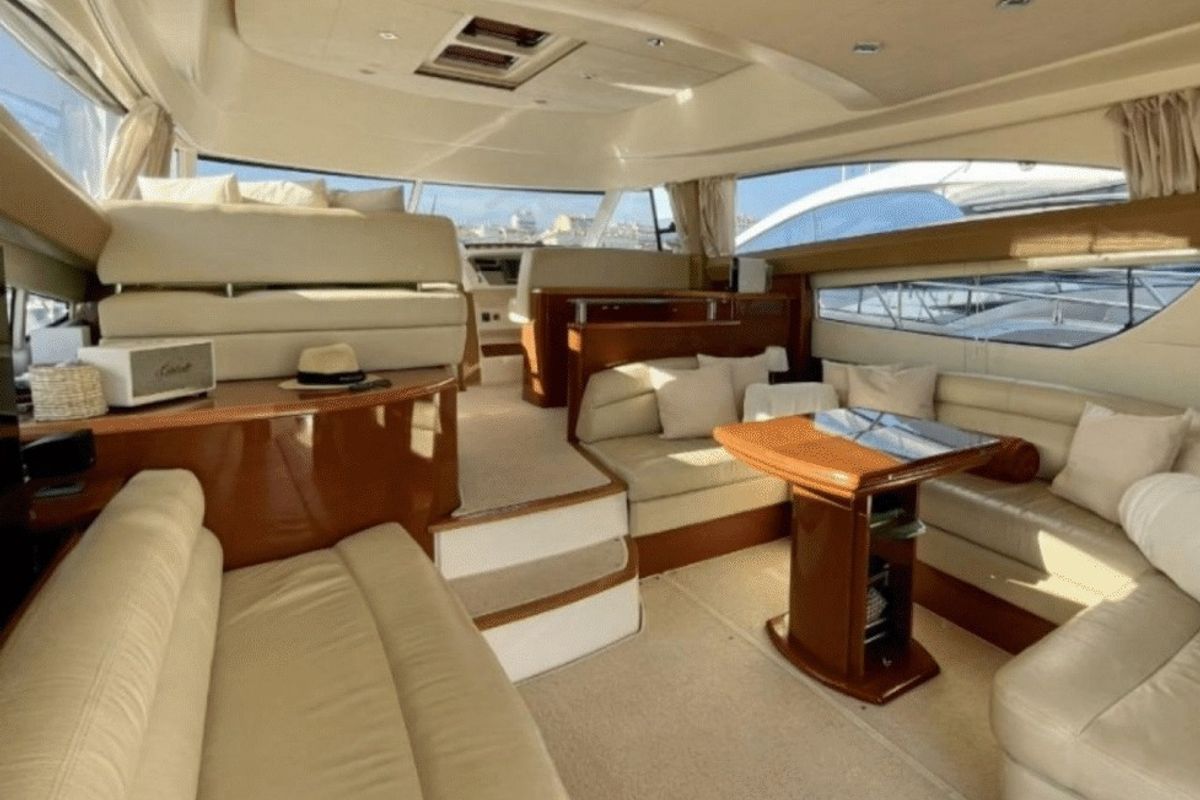 Salon of Panarea, a Prestige 50 Fly motorboat at Primošten, Croatia
