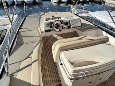 Deck of Panarea, a Prestige 50 Fly motorboat at Primošten, Croatia