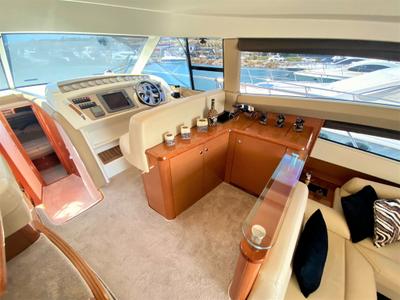 Cockpit of Panarea, a Prestige 50 Fly motorboat at Primošten, Croatia