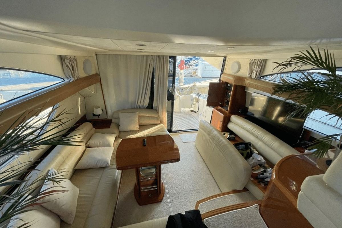 Salon of Panarea, a Prestige 50 Fly motorboat at Primošten, Croatia