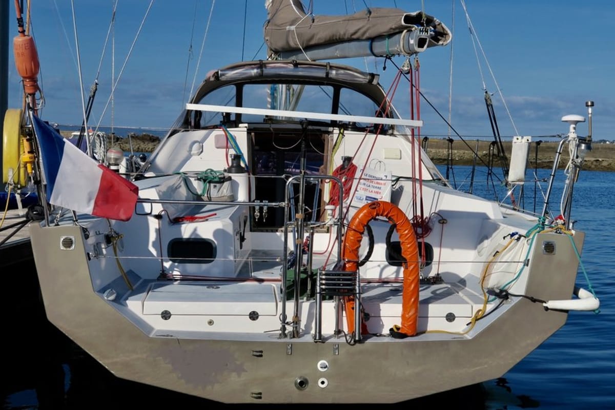 Exterior view of Yume, a RM Yachts RM 10.60 sailboat at Saint-Cast-le-Guildo, France