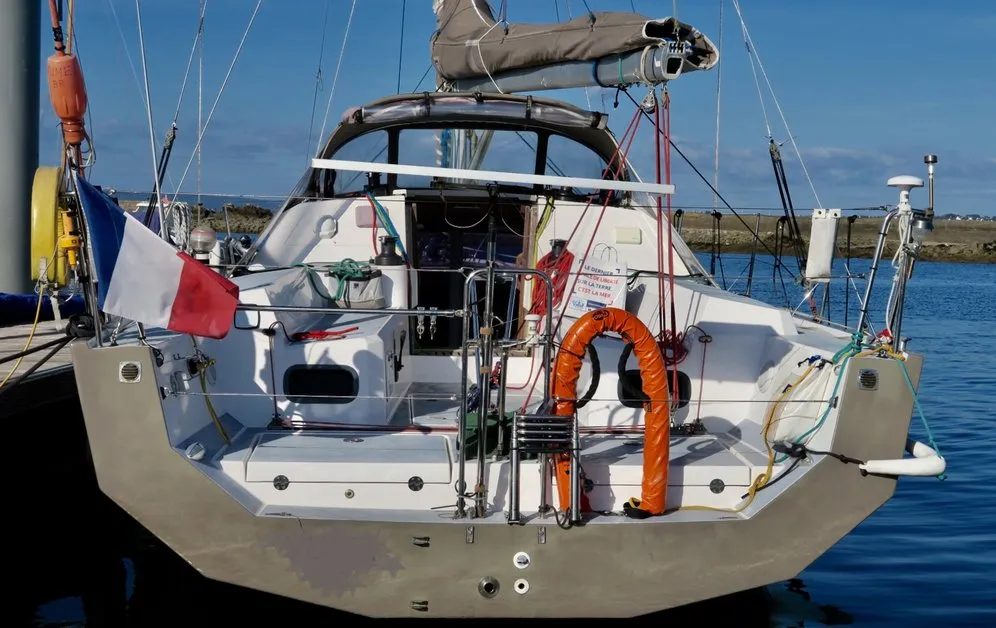 Exterior view of Yume, a RM Yachts RM 10.60 sailboat at Saint-Cast-le-Guildo, France
